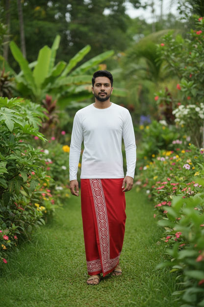 Kora Khaadi Dhoti - Lungi | Veshti | Pancha Wrap - White