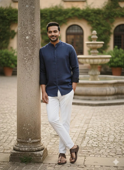 Men’s Pure Khaadi Cotton Long Sleeve Shirt: Classic, Breathable & Ethically Made