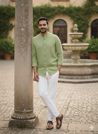 Men’s Pure Khaadi Cotton Long Sleeve Shirt: Classic, Breathable & Ethically Made