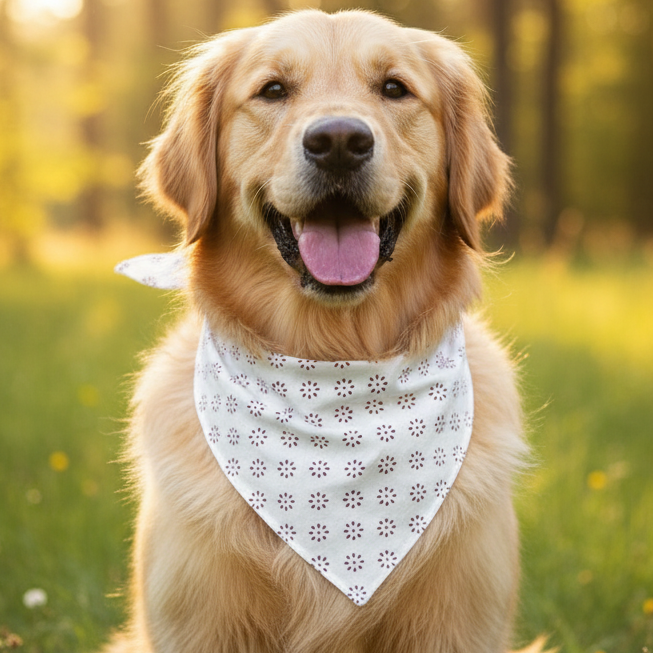 Handcrafted Khaadi Dog Bandana with Traditional Block Prints – Breathable, Festive, Free Size, Perfect for Dogs of All Breeds