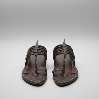 The String Dark Double | Men | Leather Kolhapuri Chappal