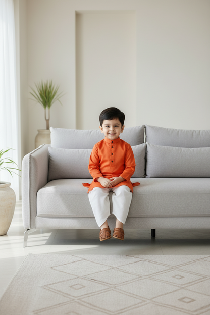 Ethnic Dhoti and Kurta Combos for Kids - Orange