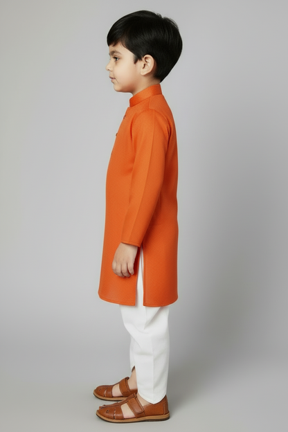 Ethnic Dhoti and Kurta Combos for Kids - Orange