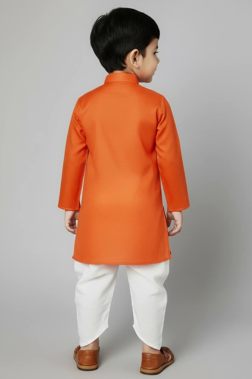 Ethnic Dhoti and Kurta Combos for Kids - Orange