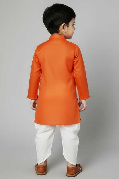 Ethnic Dhoti and Kurta Combos for Kids - Orange