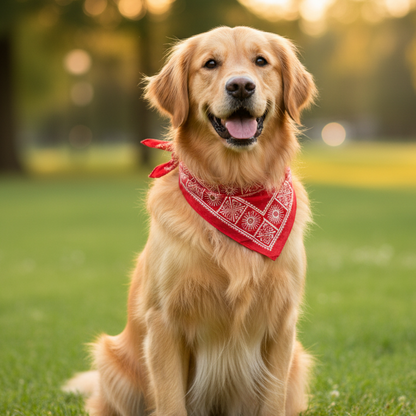 Handcrafted Khaadi Dog Bandana with Traditional Block Prints – Breathable, Festive, Free Size, Perfect for Dogs of All Breeds