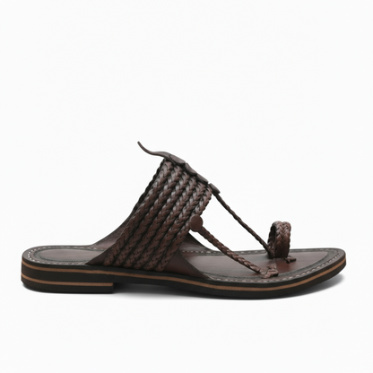 The String Dark Double | Men | Leather Kolhapuri Chappal