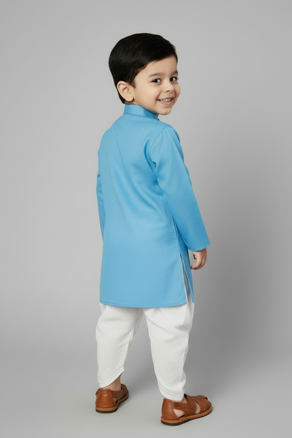 Ethnic Dhoti and Kurta Combos for Kids | Sky Blue
