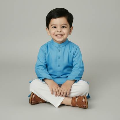 Ethnic Dhoti and Kurta Combos for Kids | Sky Blue
