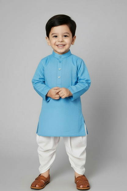 Ethnic Dhoti and Kurta Combos for Kids | Sky Blue
