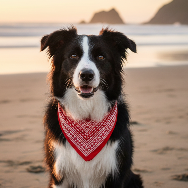 Handcrafted Khaadi Dog Bandana with Traditional Block Prints – Breathable, Festive, Free Size, Perfect for Dogs of All Breeds