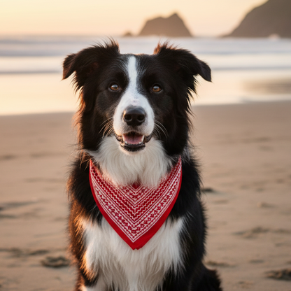 Handcrafted Khaadi Dog Bandana with Traditional Block Prints – Breathable, Festive, Free Size, Perfect for Dogs of All Breeds