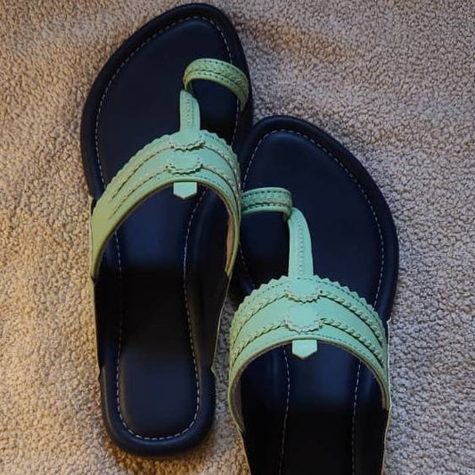 Women Kolhapuri | Vastra Super Soft Kols by NIIRA| Stylish & Comfortable | Handmade by Local Artisans - Blue and Green