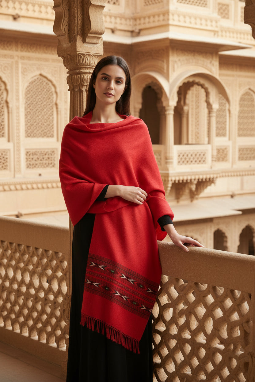 Himachal Shawls Women’s Shawl Pure Woolen | Women | Red