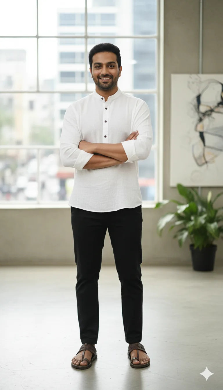Men’s Pure Khaadi Cotton Long Sleeve Shirt: Classic, Breathable & Ethically Made