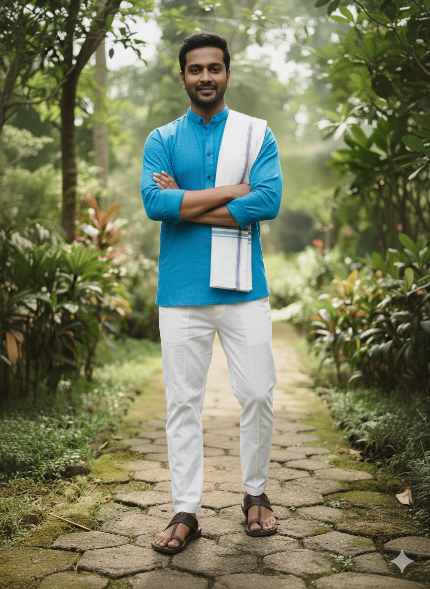 Men’s Pure Khadi Cotton Long Sleeve Shirt: Classic, Breathable & Ethically Made