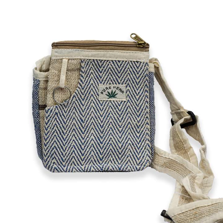 Hemp Sling Bag with Zipper – Eco-Friendly Crossbody Shoulder Bag