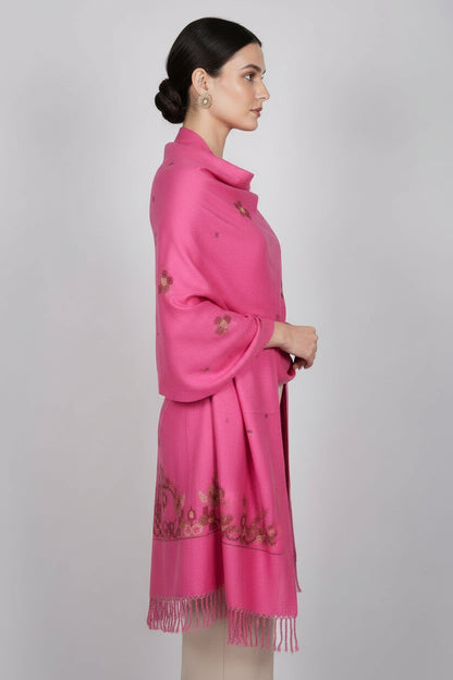 Gulmarg Pink Hand Woven Shawl | Utra Soft Shawl