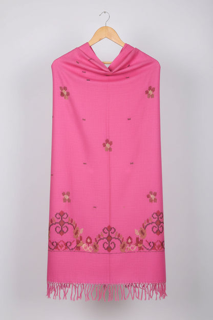 Gulmarg Pink Hand Woven Shawl | Utra Soft Shawl