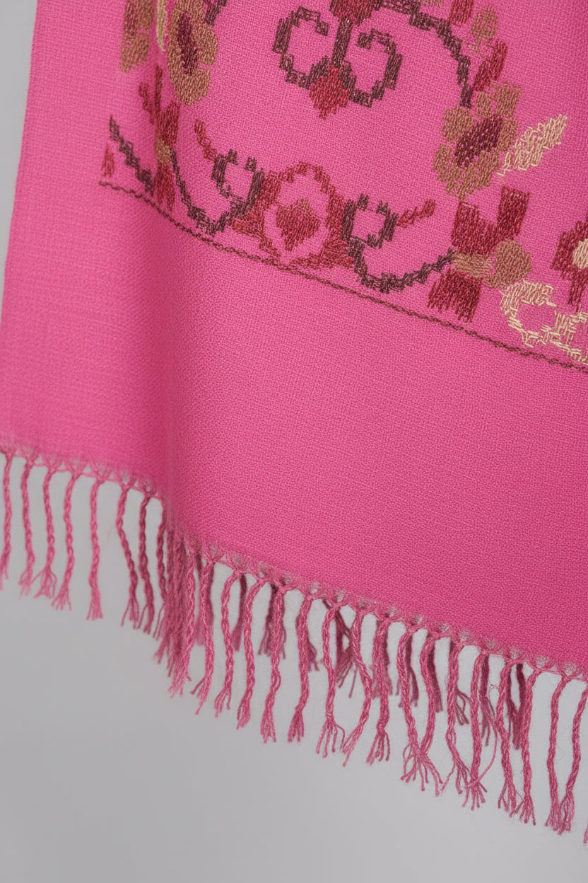 Kullu Handloom Hand Woven Sheep Wool Shawl| Women | Pink