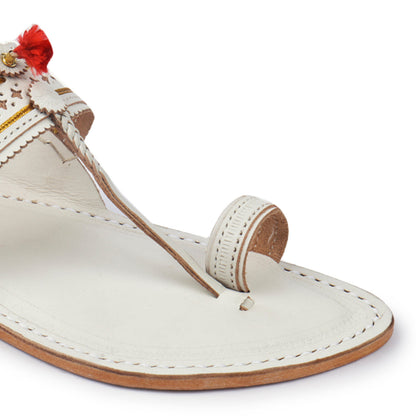 Authentic White Men Kolhapuri Chappal