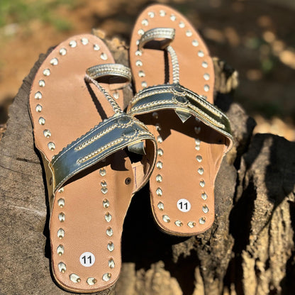 The Dot's | Women | Leather Kolhapuri chappal