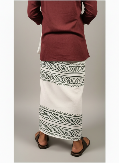 Kora Khaadi Dhoti - Lungi | Veshti | Pancha Wrap - White