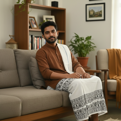 Kora Khaadi Dhoti | Lungi