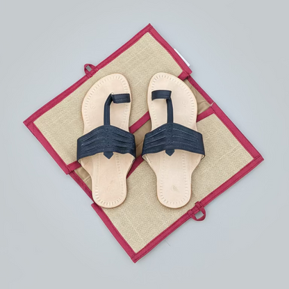 Navy Blue Kolhapuri by niira