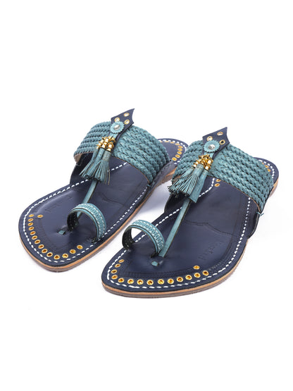 Korakari Wedding Blues Kolhapuri Chappal  for Men