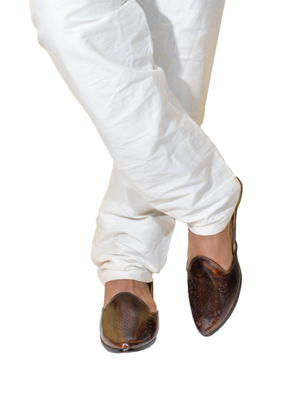 Korakari Meera's Brown Leather Punjabi Jutti for Men