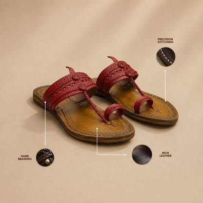 Karagiri Rachna | Women | Leather Kolhapuri Chappal