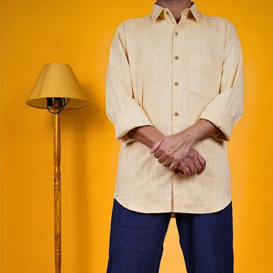 Khadi Shirt Yellow- Long Sleeves