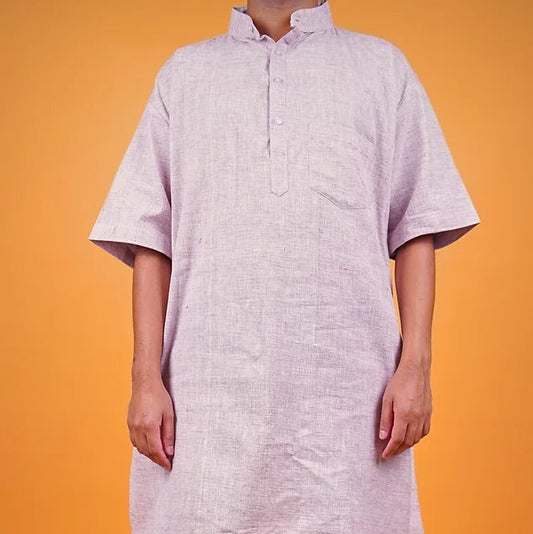 Khadi Kurta Long (Grey) - Long Sleeves