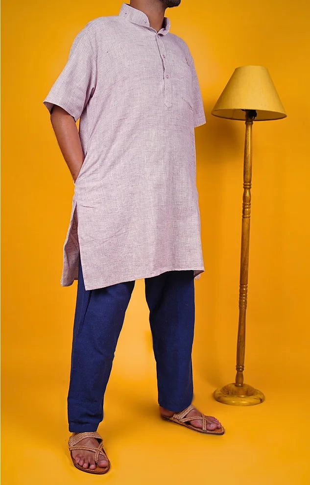 Khadi Kurta Long (Grey) - Long Sleeves