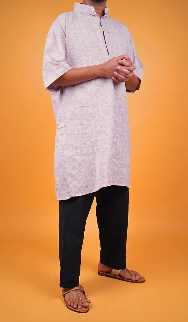 Khadi Kurta Long (Grey) - Long Sleeves