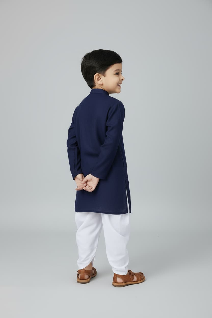 Ethnic Dhoti and Kurta Combos for Kids - Dark Blue