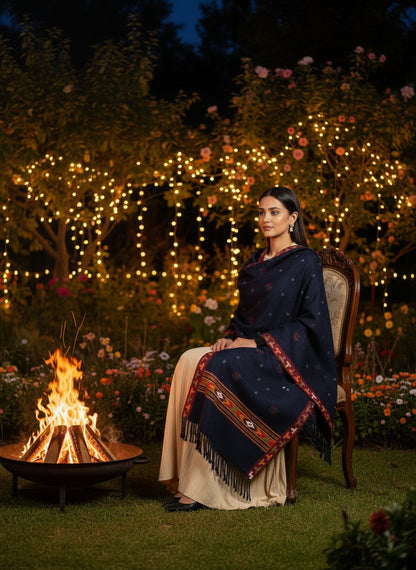 Neel Dhaara Shawl | Blue Kullu Shawl