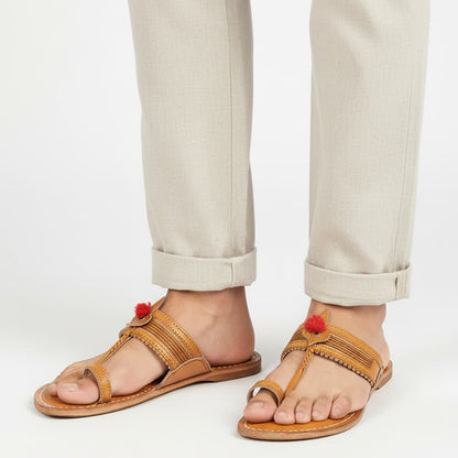 Korakari Jari Braids Kolhapuri Chappal for Men
