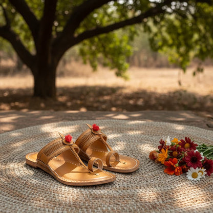 Korakari Jari Braids Kolhapuri Chappal for Men