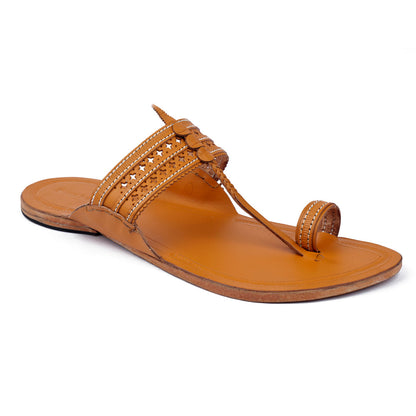 Yellow Kolhapuri Chappal  for Men