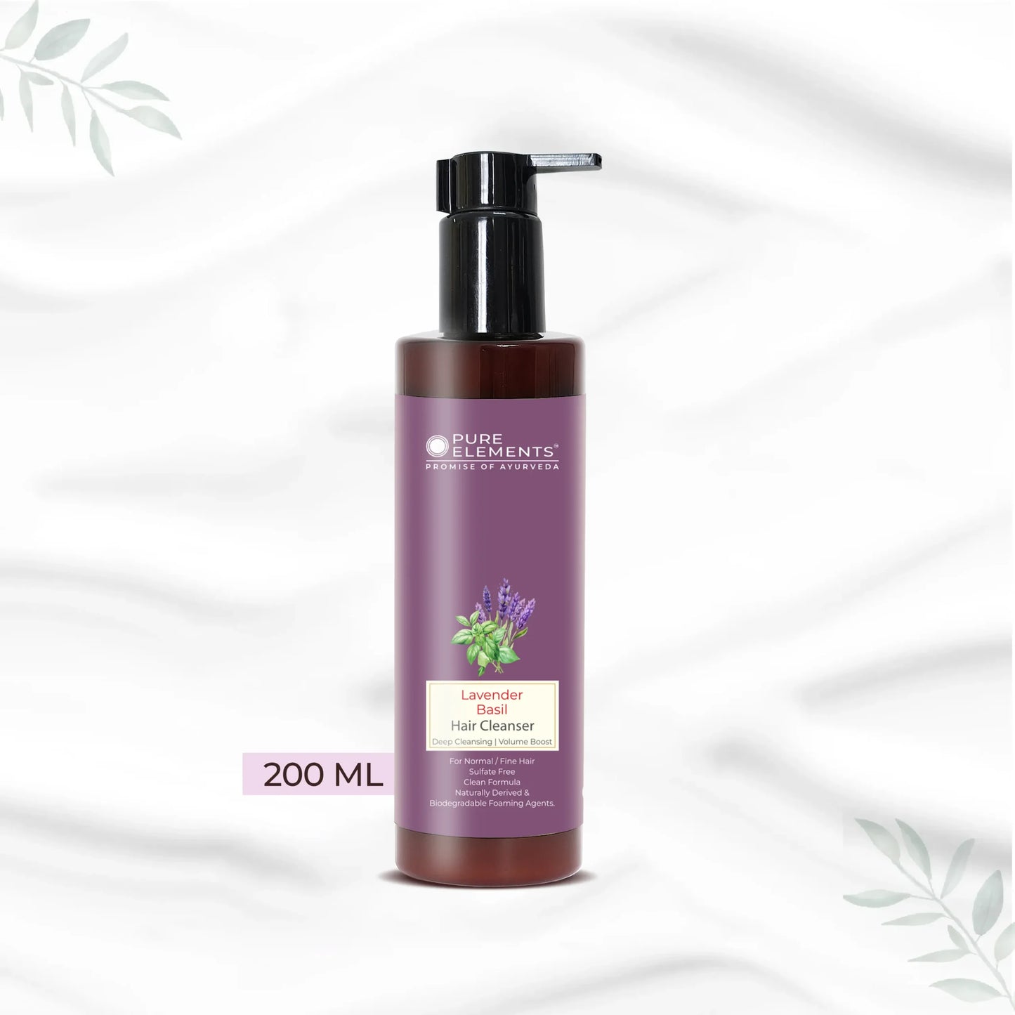 Pure Elements Lavender Basil Volume Boost Sulfate Free Hair Cleanser