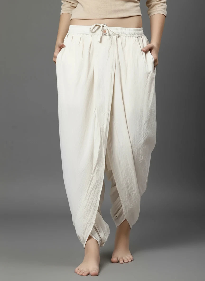 White Dhoti Drapers for Women