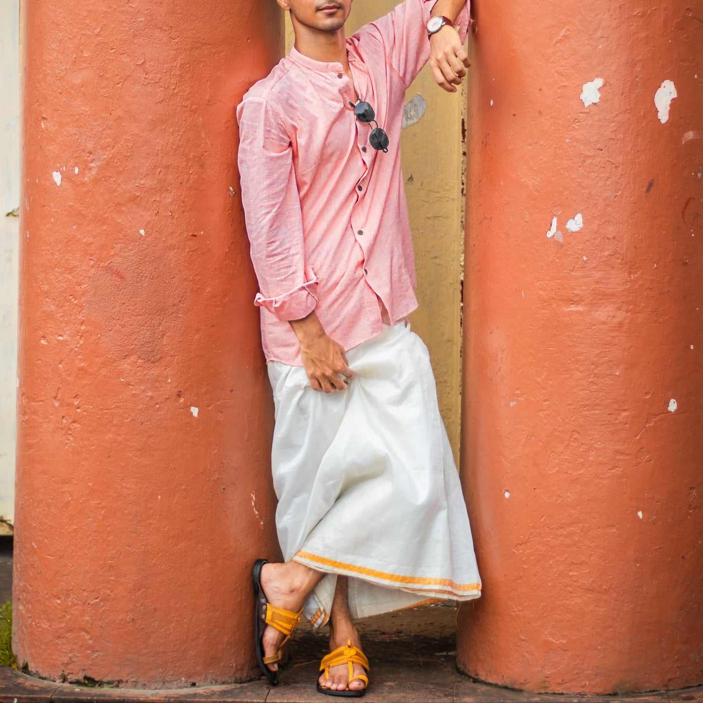 Double Contrast | Men | Leather Kolhapuri Chappal