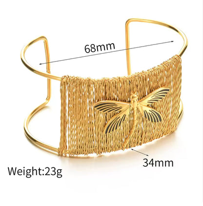 Baari - The Dragonfly Golden Hand Cuff