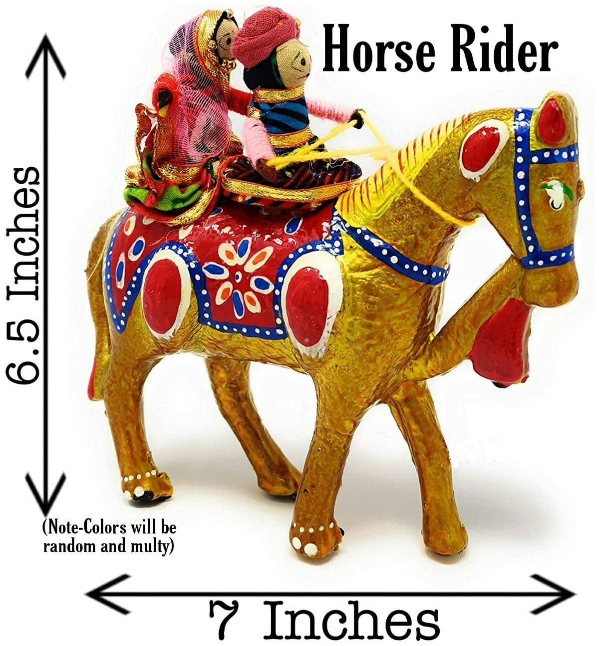 Rajasthani Horse Riders Doll – Handcrafted Traditional Indian Folk Art - 1 pc