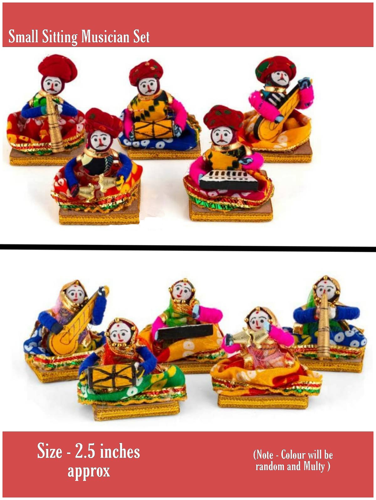 Rajasthani Musician Dolls Set of 10 – Handcrafted Traditional Indian Folk Art