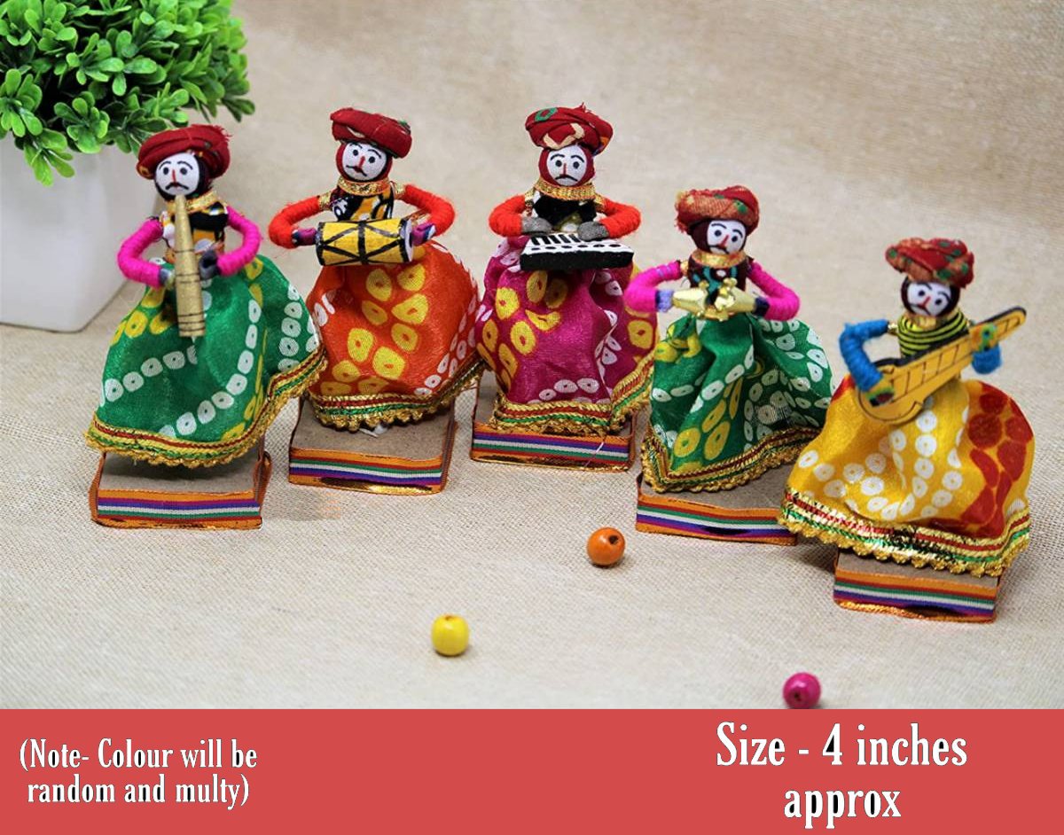 Small Sitting Babla Male with musical instruments  - Handcrafted (Rajasthan)