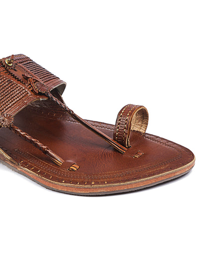Korakari Authentic Tan Men Kolhapuri 