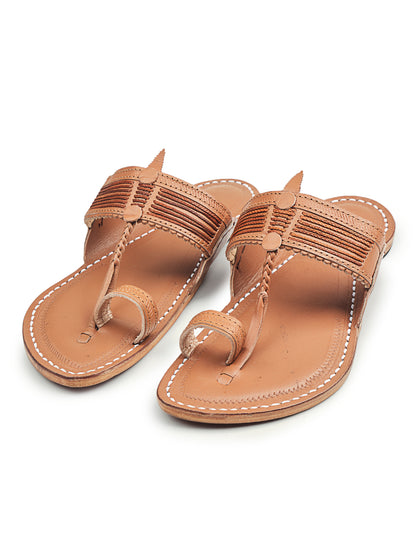 Korakari Vintage Braids Kolhapuri Chappal  for Men